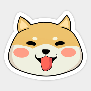 Shiba Inu Chubby Dog Face Japanese Puppy Sticker